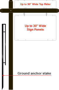 COLDWELL BANKER - AZ MOVES / Posts / Black Aluminum Colonial Post - Up to 30" Wide Panels