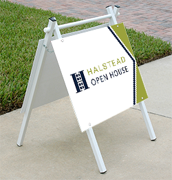 HALSTEAD PROPERTIES / Directional Signs / 18" x 24" PVC Tent Sign with Custom Imprint