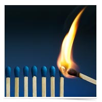 Matches being lit (licensed from iStockphoto.com)