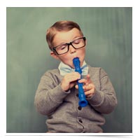 Kid playing the recorder (licensed from iStockphoto.com)