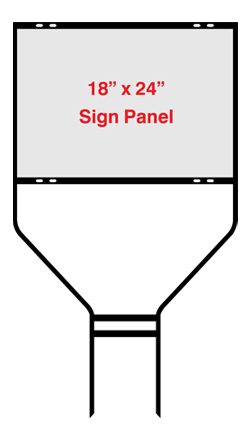 Directional Signs / 18" x 24" Black Round Rod Frame