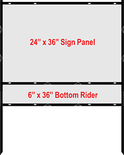 Frames / 24" x 36" Black Angle Iron Bottom Rider Frame