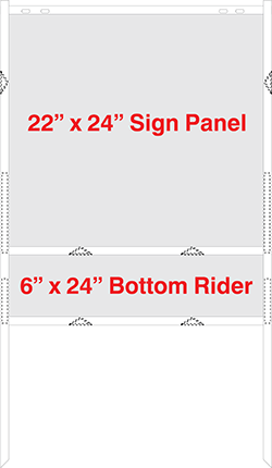 Frames / 22" x 24" White "Castle Top" Bottom Rider Frame