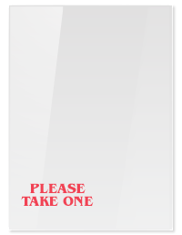Replacement Front for Brochure Box, Please Take One Imprint