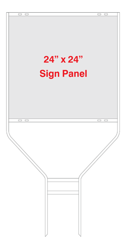 24" x 24" White Round Rod Frame