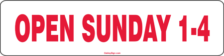 Open Sunday 1-4 Poly 6"x24" Rider
