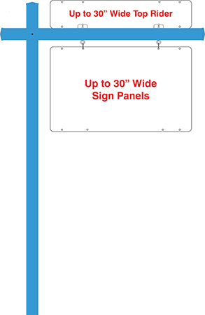 Aluminum Colonial Post - Blue  - 3 Piece - Up to 30" Wide Panels