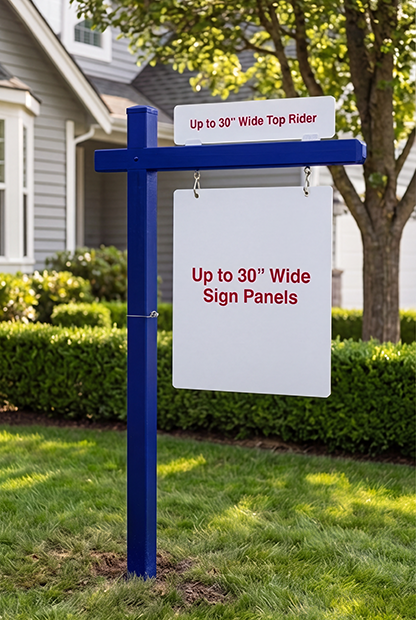 Dark Blue Aluminum Colonial Post 3-Piece Set for up to 30-Inch Wide Panels and Top Rider