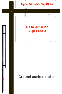 Aluminum Colonial Post - Black  - Up to 30" Wide Panels