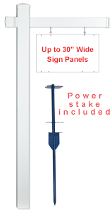 Plastic Colonial Post - White  - Up to 30" Wide Panels & 72" Tall