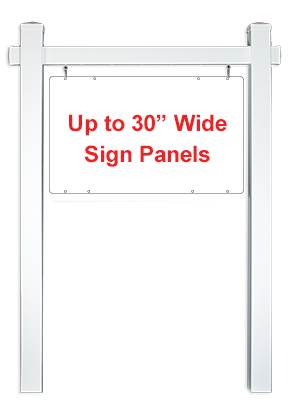 Plastic Colonial Double Post - White  - Up to 30" Wide Panels & 72" Tall