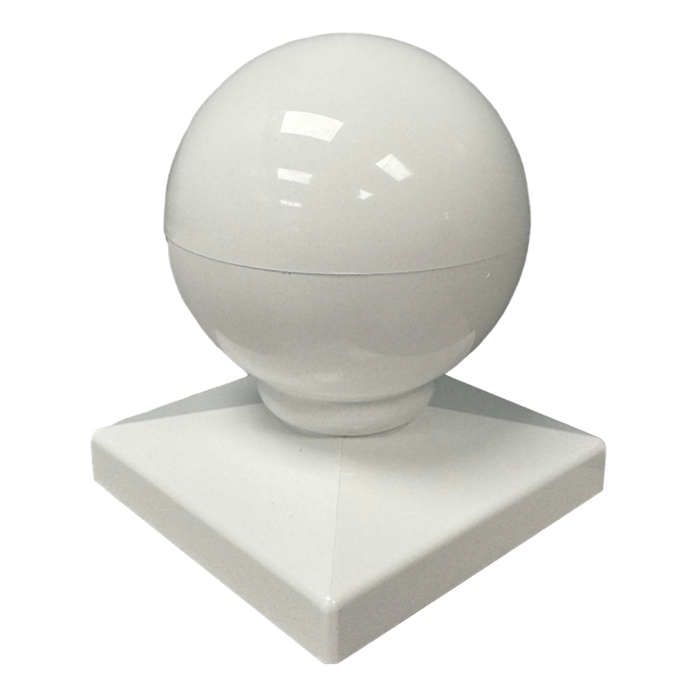 Plastic Colonial Post End Cap - White Ball