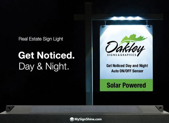 solar-powered real estate sign light