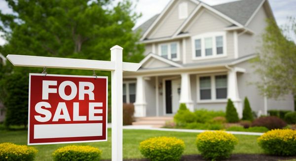 For Sale Sign in Front of House